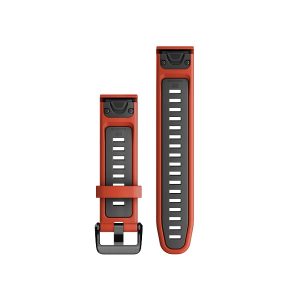 QuickFit 20 Silicone Band Flame Red with Graphite