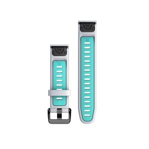 Garmin QuickFit 20 Silicone Band Whitestone with Aqua