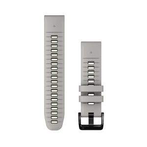 QuickFit 22 Silicone Band Fog Gray with Moss