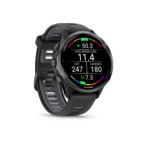 Forerunner® 970 Carbon Gray DLC Titanium with Black and Translucent Whitestone