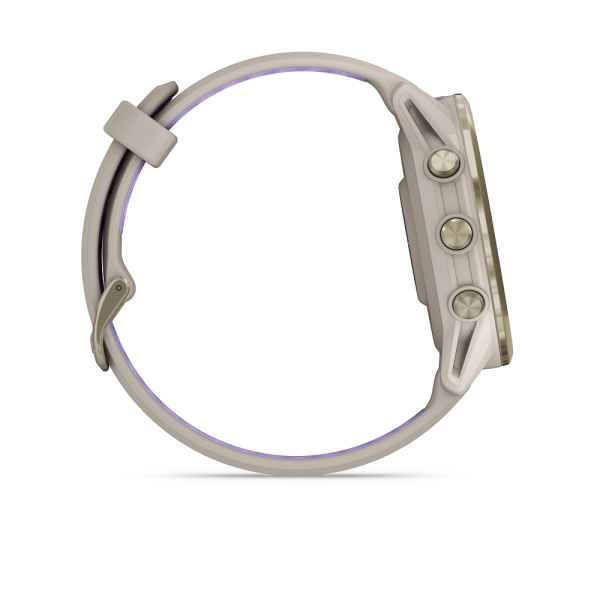 Forerunner® 970 Soft Gold Titanium with French Gray and Translucent Indigo