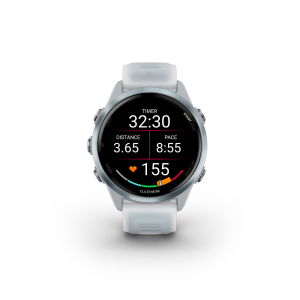 Forerunner® 570 42mm Cloud Blue Aluminum with Translucent Whitestone and Cloud Blue