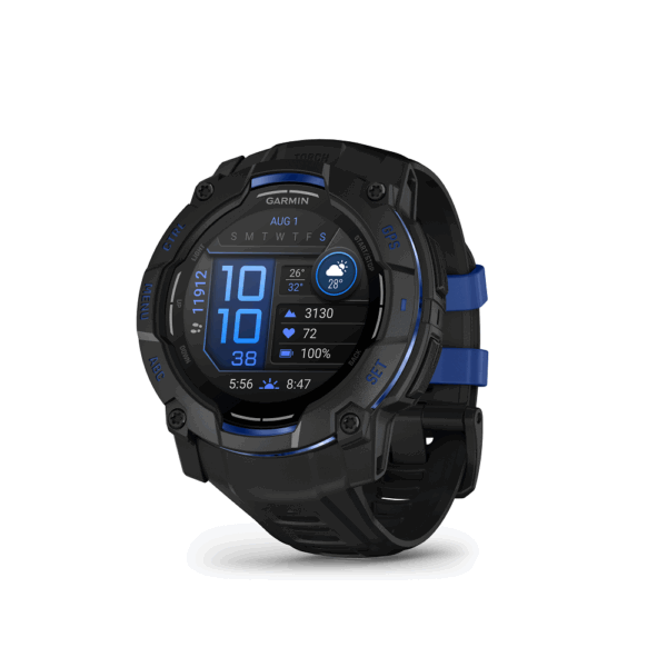 Instinct® 3 AMOLED 50mm Black with Black and Blue Limited Edition