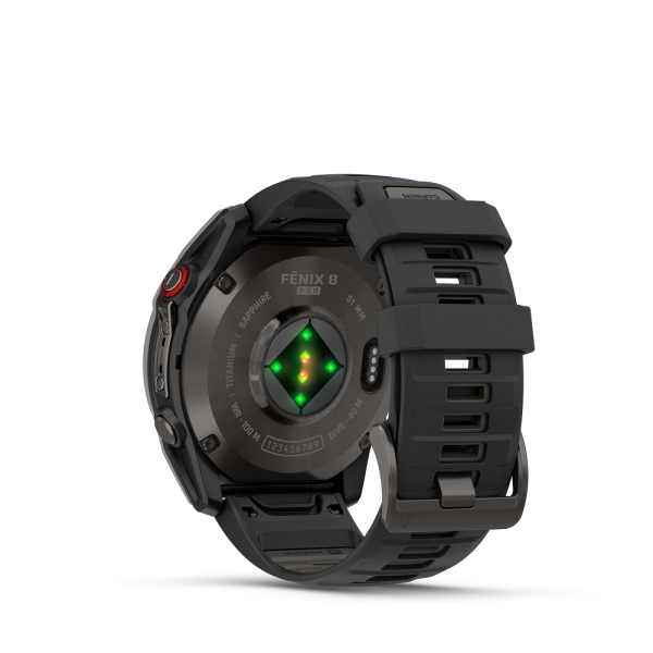 fēnix® 8 Pro 51mm AMOLED Sapphire Titanium Carbon Gray DLC with Black and Pebble Gray