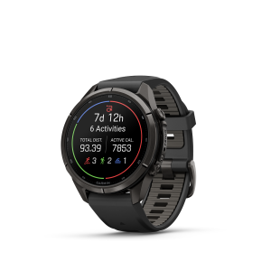 fēnix® 9 Pro inReach 43mm AMOLED Sapphire Carbon Gray DLC Titanium with Black and Pebble Gray
