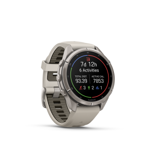 fēnix® 9 Pro inReach 43mm AMOLED Sapphire Titanium with Fog Gray and Dark Sandstone - Image 3
